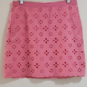 LOFT Pink Eyelet A-line Mini Skirt, Sz 4
